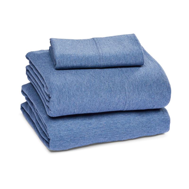 Cotton Jersey 4-Piece Bed Sheet Set, Queen, White, Solid