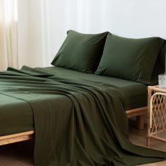 1   MooMee Bedding Sheet Set 100% Washed Cotton Linen Like Textured Breathable Durable Soft Comfy (Dark Grey, King)