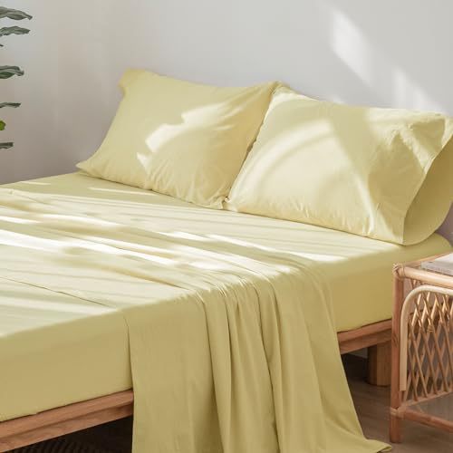 1   MooMee Bedding Sheet Set 100% Washed Cotton Linen Like Textured Breathable Durable Soft Comfy (Dark Grey, King)