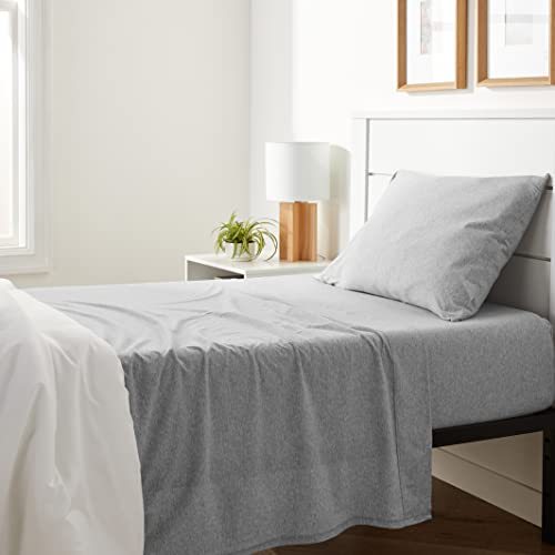 Cotton Jersey 4-Piece Bed Sheet Set, Queen, White, Solid