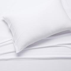 Cotton Jersey 4-Piece Bed Sheet Set, Queen, White, Solid