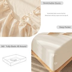 1   MooMee Bedding Sheet Set 100% Washed Cotton Linen Like Textured Breathable Durable Soft Comfy (Dark Grey, King)