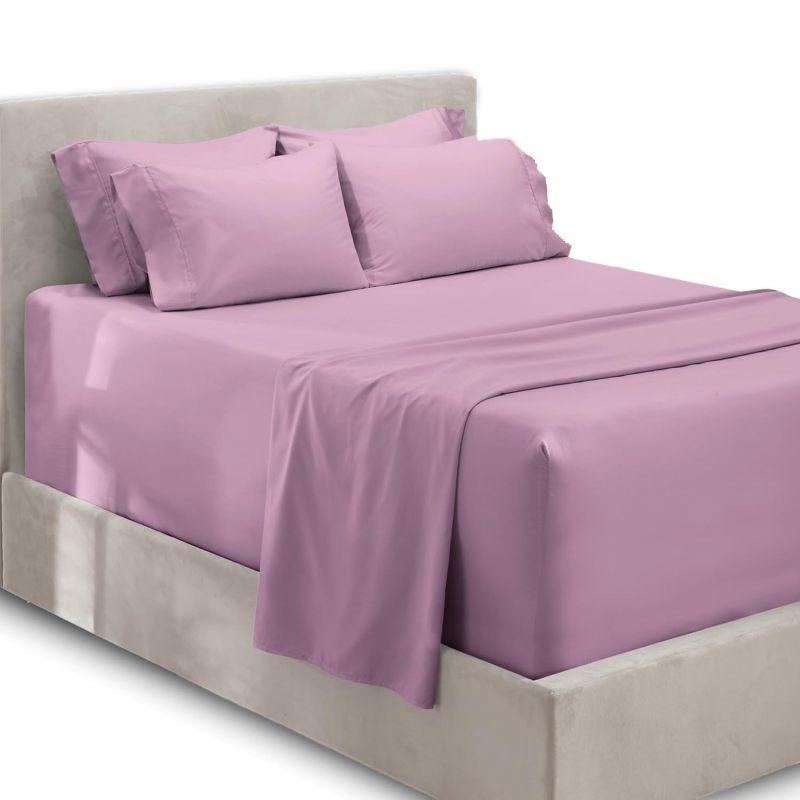 1Extra Deep Pocket King Size Sheets Sets - Fits Mattress 18-24 Inches Deep - Extra Deep Pocket Sheets - 6 Piece King Size Sheets - King Sheets Deep Pocket - Grey Sheets