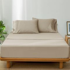 1   MooMee Bedding Sheet Set 100% Washed Cotton Linen Like Textured Breathable Durable Soft Comfy (Dark Grey, King)