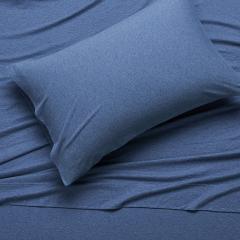 Cotton Jersey 4-Piece Bed Sheet Set, Queen, White, Solid