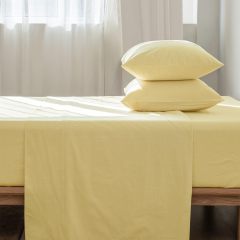 1   MooMee Bedding Sheet Set 100% Washed Cotton Linen Like Textured Breathable Durable Soft Comfy (Dark Grey, King)