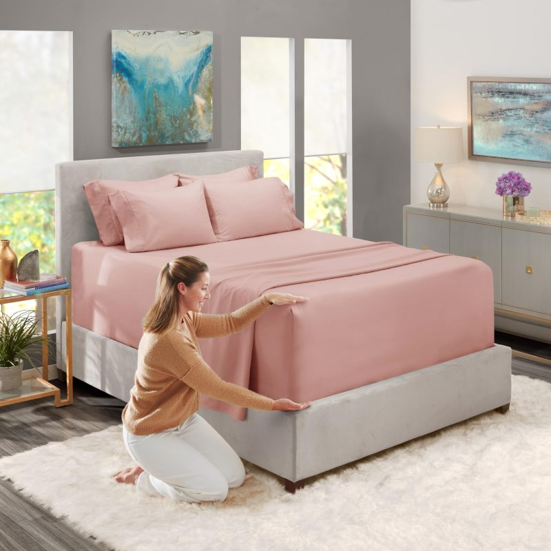 1Extra Deep Pocket King Size Sheets Sets - Fits Mattress 18-24 Inches Deep - Extra Deep Pocket Sheets - 6 Piece King Size Sheets - King Sheets Deep Pocket - Grey Sheets