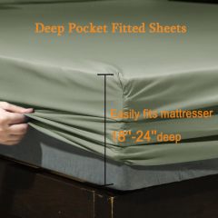Bed Sheet Set Super Soft Microfiber 1800 Thread Count Luxury Egyptian Sheets Fit 18-24 Inch Deep Pocket Mattress Wrinkle-6 Piece (Dark Grey, Queen)