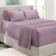 1Extra Deep Pocket King Size Sheets Sets - Fits Mattress 18-24 Inches Deep - Extra Deep Pocket Sheets - 6 Piece King Size Sheets - King Sheets Deep Pocket - Grey Sheets