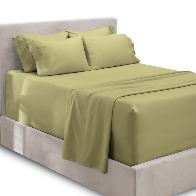 1Extra Deep Pocket King Size Sheets Sets - Fits Mattress 18-24 Inches Deep - Extra Deep Pocket Sheets - 6 Piece King Size Sheets - King Sheets Deep Pocket - Grey Sheets