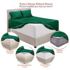1Extra Deep Pocket King Size Sheets Sets - Fits Mattress 18-24 Inches Deep - Extra Deep Pocket Sheets - 6 Piece King Size Sheets - King Sheets Deep Pocket - Grey Sheets