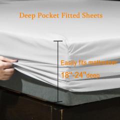 Bed Sheet Set Super Soft Microfiber 1800 Thread Count Luxury Egyptian Sheets Fit 18-24 Inch Deep Pocket Mattress Wrinkle-6 Piece (Dark Grey, Queen)