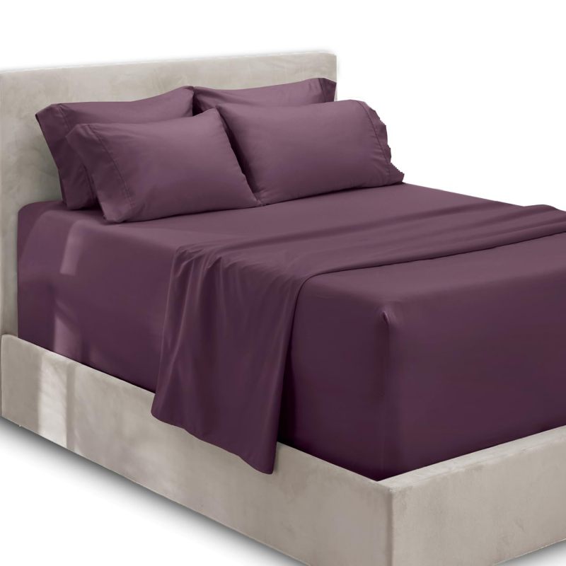 1Extra Deep Pocket King Size Sheets Sets - Fits Mattress 18-24 Inches Deep - Extra Deep Pocket Sheets - 6 Piece King Size Sheets - King Sheets Deep Pocket - Grey Sheets