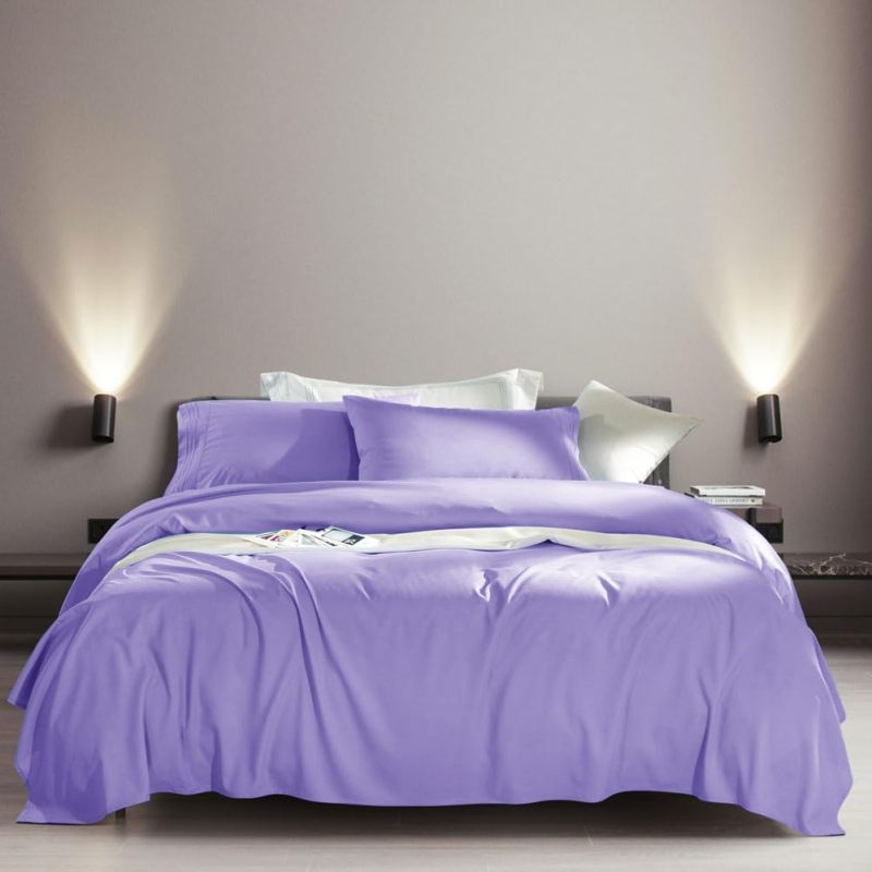 Bed Sheet Set Super Soft Microfiber 1800 Thread Count Luxury Egyptian Sheets Fit 18-24 Inch Deep Pocket Mattress Wrinkle-6 Piece (Dark Grey, Queen)