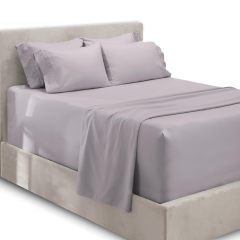 1Extra Deep Pocket King Size Sheets Sets - Fits Mattress 18-24 Inches Deep - Extra Deep Pocket Sheets - 6 Piece King Size Sheets - King Sheets Deep Pocket - Grey Sheets