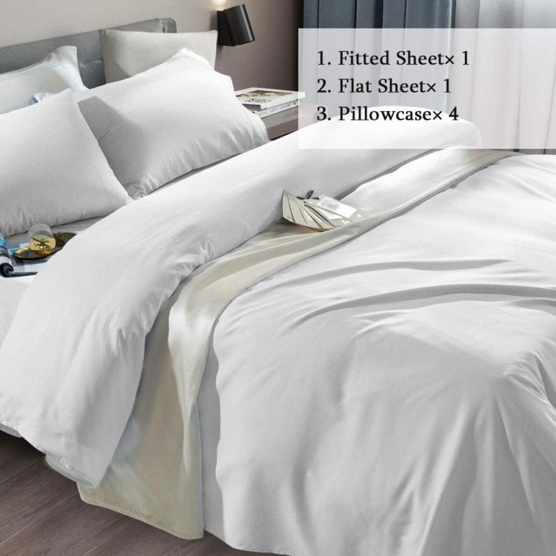 Bed Sheet Set Super Soft Microfiber 1800 Thread Count Luxury Egyptian Sheets Fit 18-24 Inch Deep Pocket Mattress Wrinkle-6 Piece (Dark Grey, Queen)