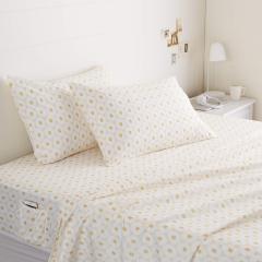 Soft Microfiber 4-Piece Bed Sheet Set with Elastic Side Pockets, Full, Black Grid, Geometric