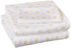 Soft Microfiber 4-Piece Bed Sheet Set with Elastic Side Pockets, Full, Black Grid, Geometric