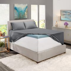 改Hearth &amp; Harbor Extra Deep Pocket King Size Sheets Sets - Fits Mattress 18-24 Inches Deep - Extra Deep Pocket Sheets - 6 Piece King Size Sheets - King Sheets Deep Pocket - Grey Sheets