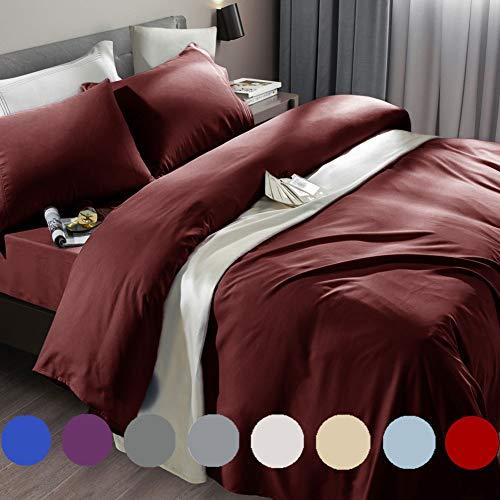 Bed Sheet Set Super Soft Microfiber 1800 Thread Count Luxury Egyptian Sheets Fit 18-24 Inch Deep Pocket Mattress Wrinkle-6 Piece (Dark Grey, Queen)