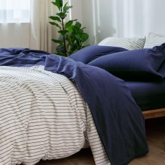 改MooMee Bedding Sheet Set 100% Washed Cotton Linen Like Textured Breathable Durable Soft Comfy (Dark Grey, King)