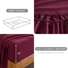 1    Baby Blue Full Size Bed Sheet Sets-Deep Pocket Fitted Sheet & Pillowcase Sets-4 Piece Soft Cooling Microfiber Bedsheets for Double Bed