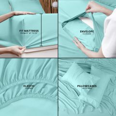 Queen Bed Sheets Set - 4 Piece Bedding - Brushed Microfiber - Shrinkage and Fade Resistant - Easy Care (Queen, Grey)