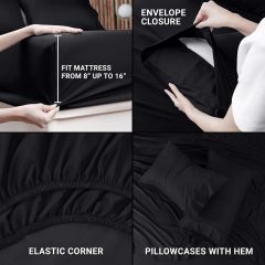 Queen Bed Sheets Set - 4 Piece Bedding - Brushed Microfiber - Shrinkage and Fade Resistant - Easy Care (Queen, Grey)