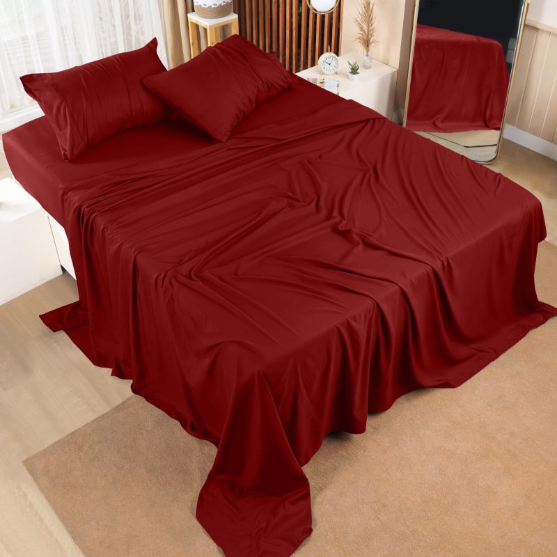 Queen Bed Sheets Set - 4 Piece Bedding - Brushed Microfiber - Shrinkage and Fade Resistant - Easy Care (Queen, Grey)