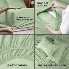 Queen Bed Sheets Set - 4 Piece Bedding - Brushed Microfiber - Shrinkage and Fade Resistant - Easy Care (Queen, Grey)
