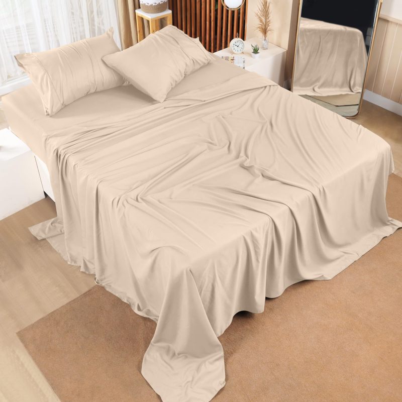 Queen Bed Sheets Set - 4 Piece Bedding - Brushed Microfiber - Shrinkage and Fade Resistant - Easy Care (Queen, Grey)