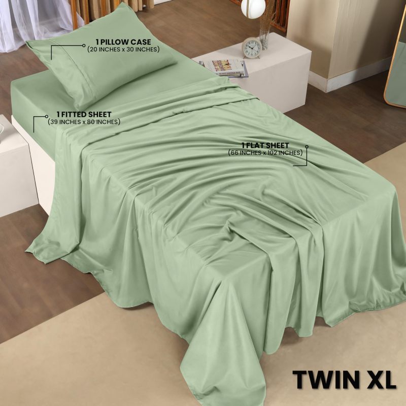 Queen Bed Sheets Set - 4 Piece Bedding - Brushed Microfiber - Shrinkage and Fade Resistant - Easy Care (Queen, Grey)