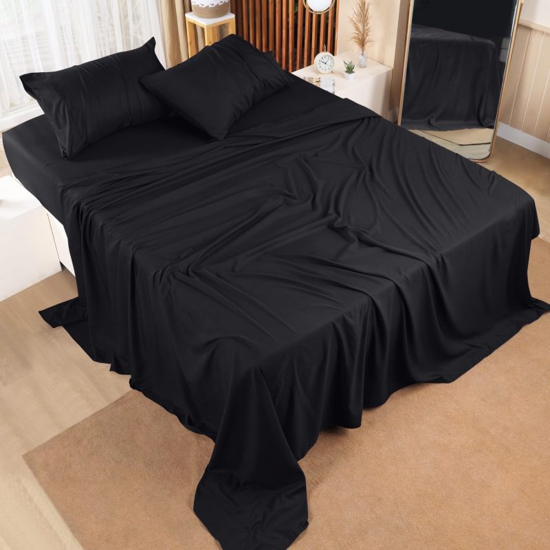 Queen Bed Sheets Set - 4 Piece Bedding - Brushed Microfiber - Shrinkage and Fade Resistant - Easy Care (Queen, Grey)