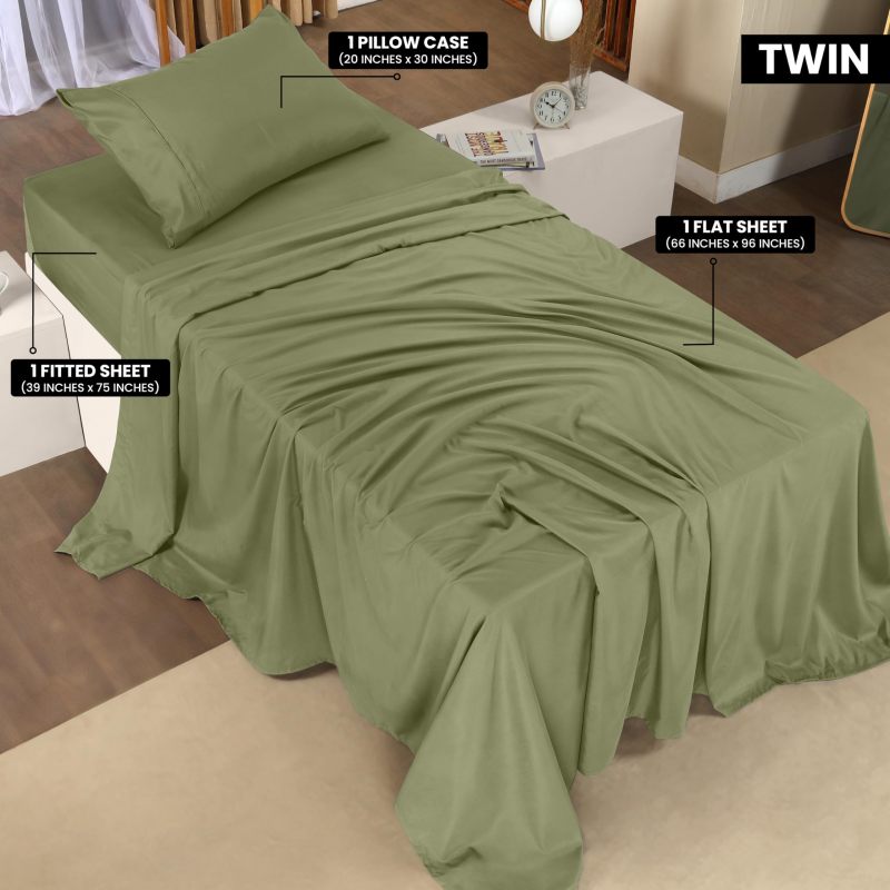 Queen Bed Sheets Set - 4 Piece Bedding - Brushed Microfiber - Shrinkage and Fade Resistant - Easy Care (Queen, Grey)