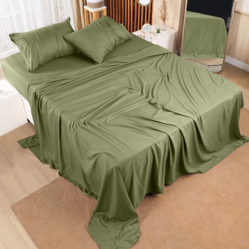 Queen Bed Sheets Set - 4 Piece Bedding - Brushed Microfiber - Shrinkage and Fade Resistant - Easy Care (Queen, Grey)
