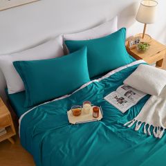 1    Baby Blue Full Size Bed Sheet Sets-Deep Pocket Fitted Sheet & Pillowcase Sets-4 Piece Soft Cooling Microfiber Bedsheets for Double Bed