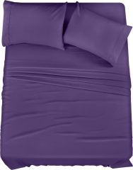 Queen Bed Sheets Set - 4 Piece Bedding - Brushed Microfiber - Shrinkage and Fade Resistant - Easy Care (Queen, Grey)