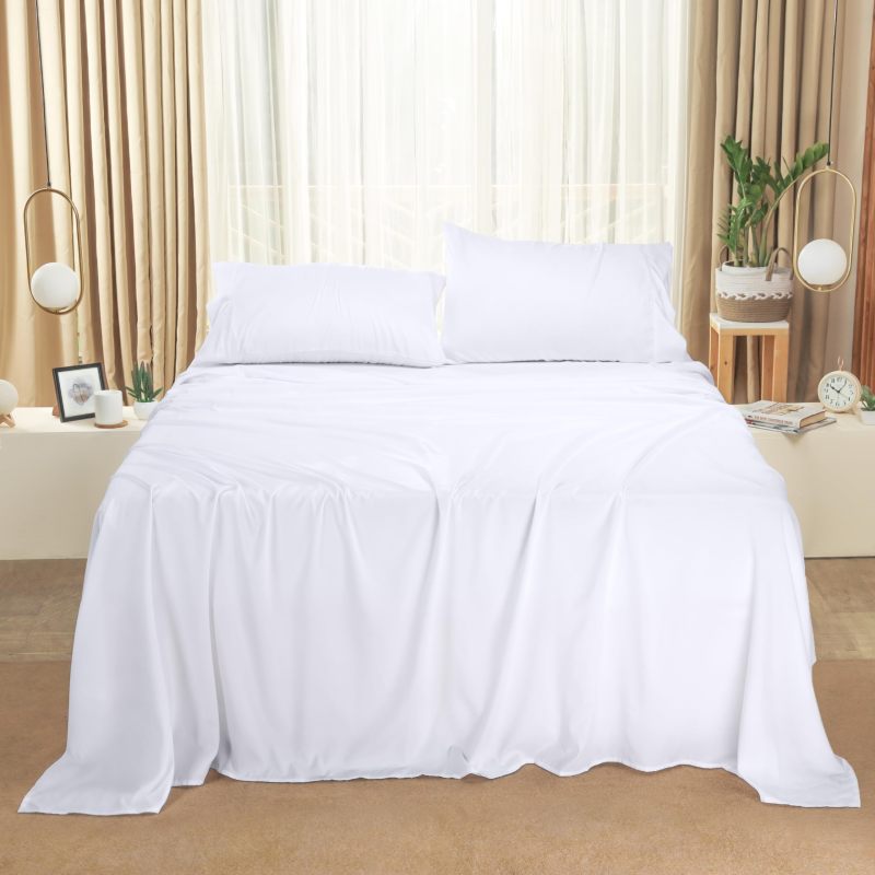 Queen Bed Sheets Set - 4 Piece Bedding - Brushed Microfiber - Shrinkage and Fade Resistant - Easy Care (Queen, Grey)