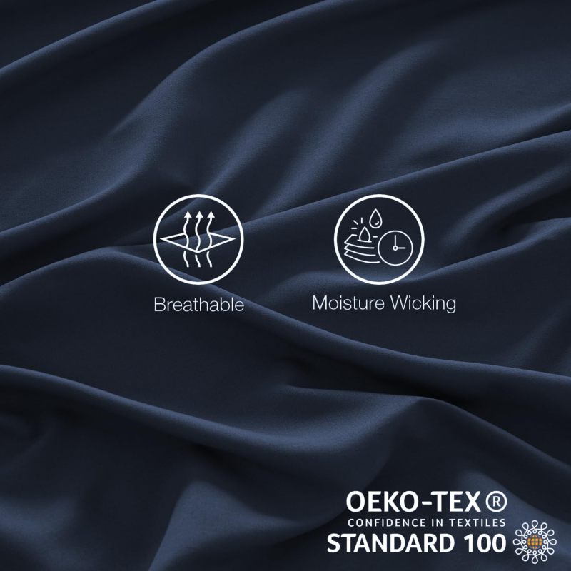 1    Baby Blue Full Size Bed Sheet Sets-Deep Pocket Fitted Sheet & Pillowcase Sets-4 Piece Soft Cooling Microfiber Bedsheets for Double Bed