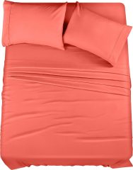 Queen Bed Sheets Set - 4 Piece Bedding - Brushed Microfiber - Shrinkage and Fade Resistant - Easy Care (Queen, Grey)