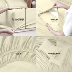 Queen Bed Sheets Set - 4 Piece Bedding - Brushed Microfiber - Shrinkage and Fade Resistant - Easy Care (Queen, Grey)