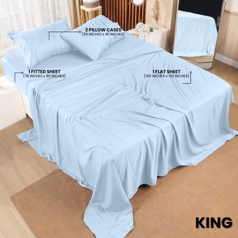 Queen Bed Sheets Set - 4 Piece Bedding - Brushed Microfiber - Shrinkage and Fade Resistant - Easy Care (Queen, Grey)
