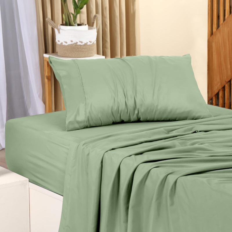 Queen Bed Sheets Set - 4 Piece Bedding - Brushed Microfiber - Shrinkage and Fade Resistant - Easy Care (Queen, Grey)