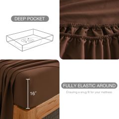 1    Baby Blue Full Size Bed Sheet Sets-Deep Pocket Fitted Sheet & Pillowcase Sets-4 Piece Soft Cooling Microfiber Bedsheets for Double Bed