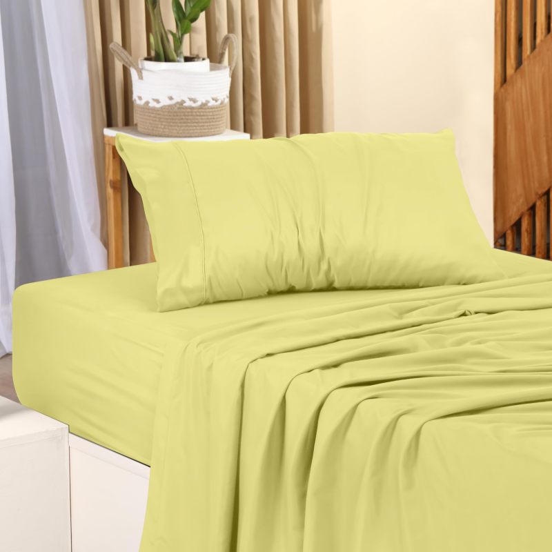 Queen Bed Sheets Set - 4 Piece Bedding - Brushed Microfiber - Shrinkage and Fade Resistant - Easy Care (Queen, Grey)