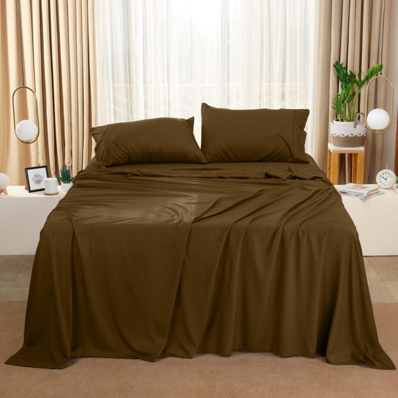 Queen Bed Sheets Set - 4 Piece Bedding - Brushed Microfiber - Shrinkage and Fade Resistant - Easy Care (Queen, Grey)