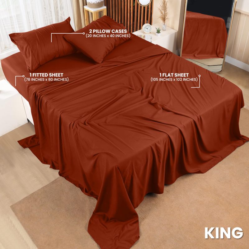 Queen Bed Sheets Set - 4 Piece Bedding - Brushed Microfiber - Shrinkage and Fade Resistant - Easy Care (Queen, Grey)