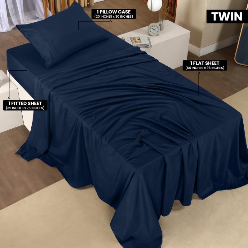 Queen Bed Sheets Set - 4 Piece Bedding - Brushed Microfiber - Shrinkage and Fade Resistant - Easy Care (Queen, Grey)