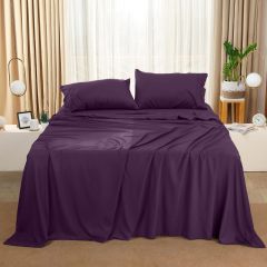 Queen Bed Sheets Set - 4 Piece Bedding - Brushed Microfiber - Shrinkage and Fade Resistant - Easy Care (Queen, Grey)