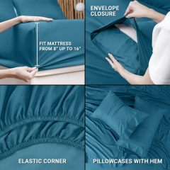 Queen Bed Sheets Set - 4 Piece Bedding - Brushed Microfiber - Shrinkage and Fade Resistant - Easy Care (Queen, Grey)